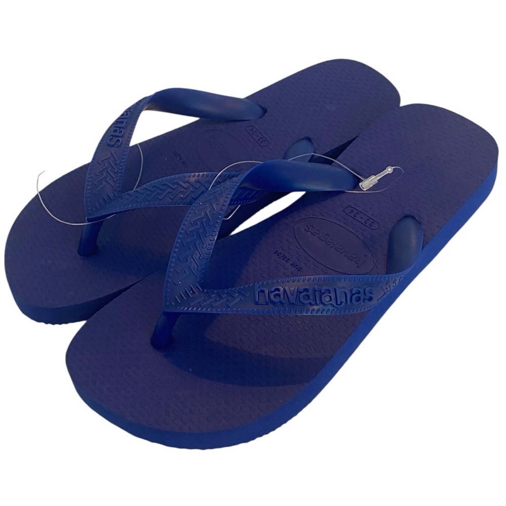 HAVAIANAS Big Kids Unisex Classic Marine Blue Flip Flops  Size:  3/4